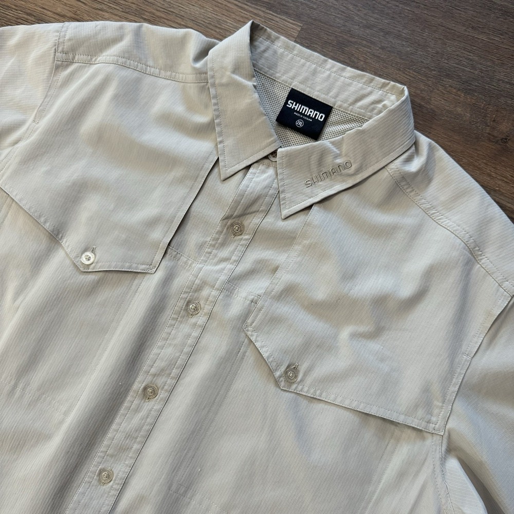 Shimano‎ Fishing S/S Tan Shirt Men's Sz XXL PICK READ Boating